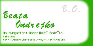 beata ondrejko business card